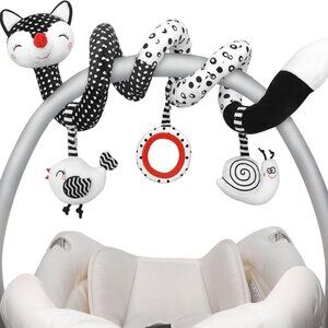 NEW! Baby Spiral Plush Toys, Black and White Baby Car Seat Toys 0-6 Months